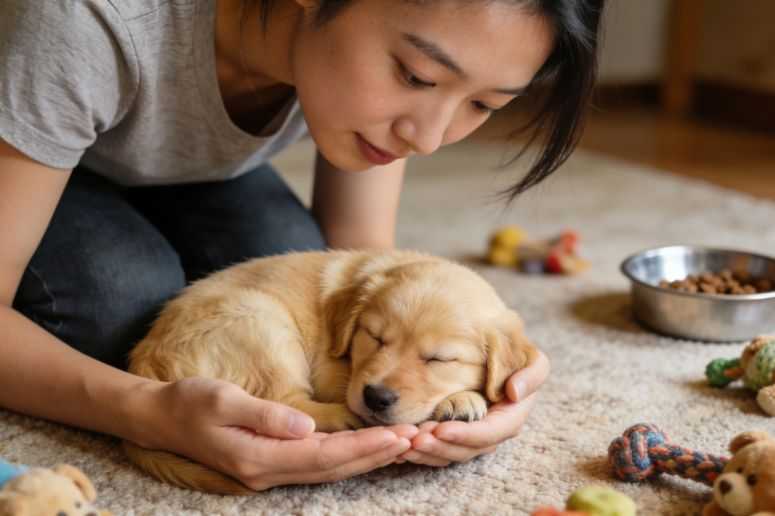 How to care for a two-week-old puppy